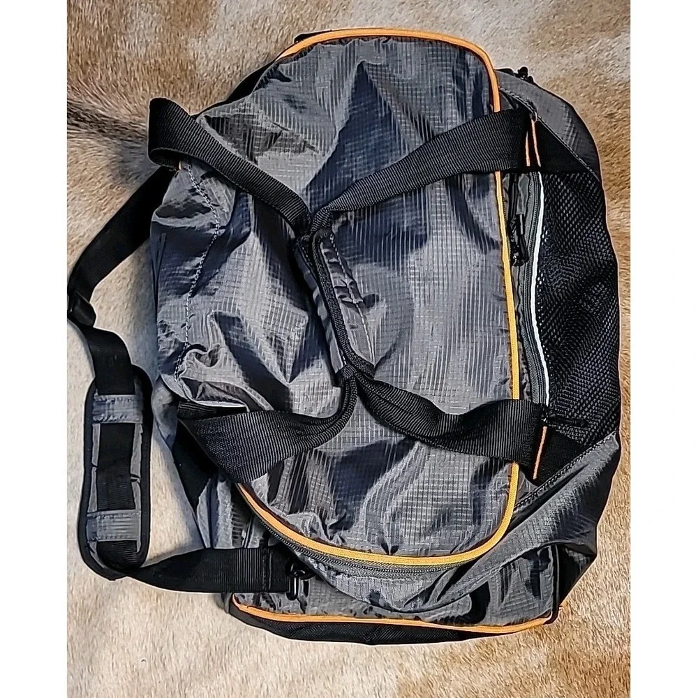 Columbia Dog Mountain‎ Duffel Bag Dark Green Orange Gym Travel Luggage Mesh 22
